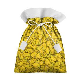 Подарочный 3D мешок с принтом Бананы в Тюмени, 100% полиэстер | Размер: 29*39 см | banana | vegan | банан | веган | желтый | паттерн | текстура | фрукт