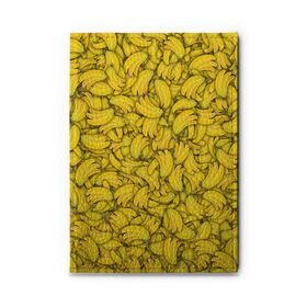 Обложка для автодокументов с принтом Бананы в Тюмени, натуральная кожа |  размер 19,9*13 см; внутри 4 больших “конверта” для документов и один маленький отдел — туда идеально встанут права | banana | vegan | банан | веган | желтый | паттерн | текстура | фрукт