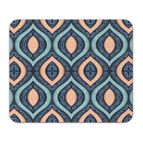 Коврик прямоугольный с принтом Восточные узоры в Тюмени, натуральный каучук | размер 230 х 185 мм; запечатка лицевой стороны | бежевый | кружево | мода | модные | синий | узоры | цвет | цветные | яркие