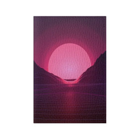 Обложка для паспорта матовая кожа с принтом Cyber Sun в Тюмени, натуральная матовая кожа | размер 19,3 х 13,7 см; прозрачные пластиковые крепления | cyber | голограмма | горы | кибер | модные | полосы | ретро | свет | солнце | яркие