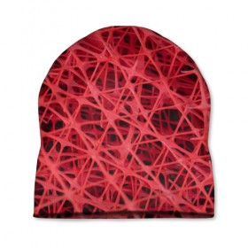 Шапка 3D с принтом Сетка в Тюмени, 100% полиэстер | универсальный размер, печать по всей поверхности изделия | красный | модные | пластик | сети | сетка | текстура | цвет