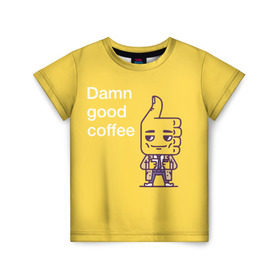 Детская футболка 3D с принтом Чертовски хороший кофе в Тюмени, 100% гипоаллергенный полиэфир | прямой крой, круглый вырез горловины, длина до линии бедер, чуть спущенное плечо, ткань немного тянется | fbi | fагент купер | twin peaks | лайк | лойс | луцк | палец вверх | смайлик | твин пикс | человечек