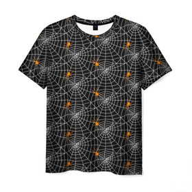 Мужская футболка 3D с принтом Паутина в Тюмени, 100% полиэфир | прямой крой, круглый вырез горловины, длина до линии бедер | Тематика изображения на принте: gothic | halloween | spider | паук | паутина | хэллоуин