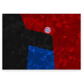 Поздравительная открытка с принтом FC Bayern 2018 Abstract colors в Тюмени, 100% бумага | плотность бумаги 280 г/м2, матовая, на обратной стороне линовка и место для марки
 | Тематика изображения на принте: bayern | fc | абстракция | бавария | геометрия | спорт | футбольный клуб