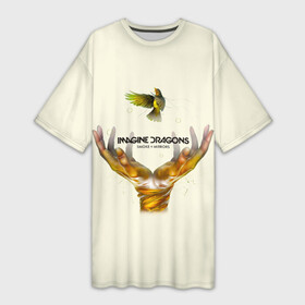Платье-футболка 3D с принтом Руки с птичкой Imagine Dragons в Тюмени,  |  | альтернативный | американская | группа | драгонс | имеджин | инди | индирок | поп | рок | электроник