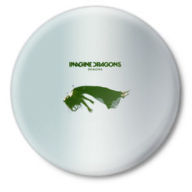Значок с принтом Imagine Dragons Demons в Тюмени,  металл | круглая форма, металлическая застежка в виде булавки | альтернативный | американская | группа | драгонс | имеджин | инди | индирок | поп | рок | электроник