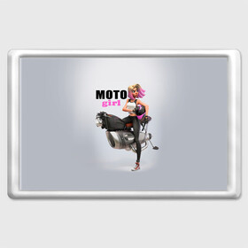 Магнит 45*70 с принтом Moto Girl в Тюмени, Пластик | Размер: 78*52 мм; Размер печати: 70*45 | girl | moto | motorcycle | аниме | байк | байкер | девушка | мото | мотоцикл