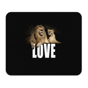 Коврик прямоугольный с принтом LOVE в Тюмени, натуральный каучук | размер 230 х 185 мм; запечатка лицевой стороны | Тематика изображения на принте: влюблённые | дикая кошка | животные | лев | львица | любовь | пара | природа | свадьба