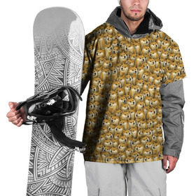 Накидка на куртку 3D с принтом Собачки Doge в Тюмени, 100% полиэстер |  | Тематика изображения на принте: doge | meme | доги | желтый | мем | паттерн | пёс | собака | текстура