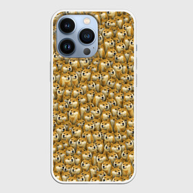 Чехол для iPhone 13 Pro с принтом Собачки Doge в Тюмени,  |  | Тематика изображения на принте: doge | meme | доги | желтый | мем | паттерн | пёс | собака | текстура