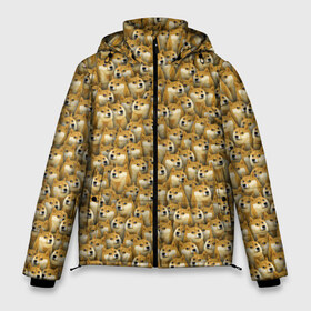 Мужская зимняя куртка 3D с принтом Собачки Doge в Тюмени, верх — 100% полиэстер; подкладка — 100% полиэстер; утеплитель — 100% полиэстер | длина ниже бедра, свободный силуэт Оверсайз. Есть воротник-стойка, отстегивающийся капюшон и ветрозащитная планка. 

Боковые карманы с листочкой на кнопках и внутренний карман на молнии. | doge | meme | доги | желтый | мем | паттерн | пёс | собака | текстура
