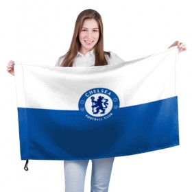 Флаг 3D с принтом Chelsea в Тюмени, 100% полиэстер | плотность ткани — 95 г/м2, размер — 67 х 109 см. Принт наносится с одной стороны | chelsea | football | soccer | socker | спорт | футбол | футбольный клуб | челси