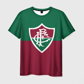 Мужская футболка 3D с принтом Fluminense(Бразилия) в Тюмени, 100% полиэфир | прямой крой, круглый вырез горловины, длина до линии бедер | fluminense | football | footer | soccer | socker | бразилия | спорт | футбол | футбольный клуб