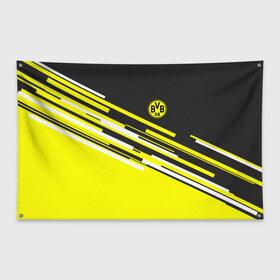 Флаг-баннер с принтом FC Borussia 2018 Sport в Тюмени, 100% полиэстер | размер 67 х 109 см, плотность ткани — 95 г/м2; по краям флага есть четыре люверса для крепления | боруссия | дортмунд