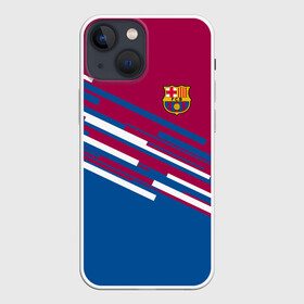 Чехол для iPhone 13 mini с принтом FC Barcelona 2018 Sport line в Тюмени,  |  | fc | fc barcelona | fcb | fly emirates | ronaldo | абстракция | барселона | геометрия | зож | клуб | линии | месси | модные | мяч | реал мадрид | спорт | спортивные | тренды | футбол | футбольный клуб | эмблема