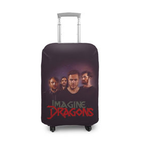 Чехол для чемодана 3D с принтом Группа Imagine Dragons в Тюмени, 86% полиэфир, 14% спандекс | двустороннее нанесение принта, прорези для ручек и колес | альтернативный | американская | группа | драгонс | имеджин | инди | индирок | поп | рок | электроник