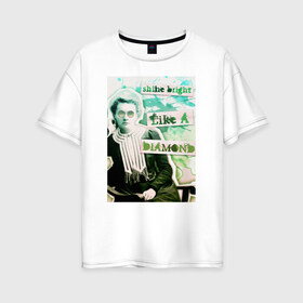 Женская футболка хлопок Oversize с принтом Мария Кюри (Химия – Просто) в Тюмени, 100% хлопок | свободный крой, круглый ворот, спущенный рукав, длина до линии бедер
 | блоггер | мария кюри | наука | химия | химия   просто