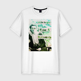 Мужская футболка премиум с принтом Мария Кюри (Химия – Просто) в Тюмени, 92% хлопок, 8% лайкра | приталенный силуэт, круглый вырез ворота, длина до линии бедра, короткий рукав | блоггер | мария кюри | наука | химия | химия   просто