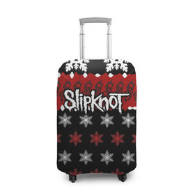 Чехол для чемодана 3D с принтом Праздничный Slipknot в Тюмени, 86% полиэфир, 14% спандекс | двустороннее нанесение принта, прорези для ручек и колес | slipknot | альтернативный метал | андерс | грув метал | колсефни | кори | красный | метал | музыка | новогодний | новый год | ню метал | рождество | рок | слипкнот | снежинки | тейлор