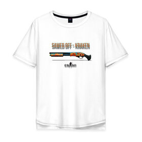 Мужская футболка хлопок Oversize с принтом Saved off - kraken в Тюмени, 100% хлопок | свободный крой, круглый ворот, “спинка” длиннее передней части | 