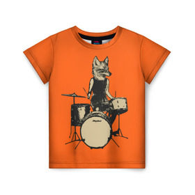 Детская футболка 3D с принтом Drums в Тюмени, 100% гипоаллергенный полиэфир | прямой крой, круглый вырез горловины, длина до линии бедер, чуть спущенное плечо, ткань немного тянется | Тематика изображения на принте: барабанщик | барабаны | драммер | ударные