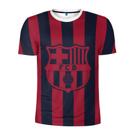 Мужская футболка 3D спортивная с принтом Barselona 18 в Тюмени, 100% полиэстер с улучшенными характеристиками | приталенный силуэт, круглая горловина, широкие плечи, сужается к линии бедра | barselona | champions | league | lionel | messi | spain | барселона | испания | месси