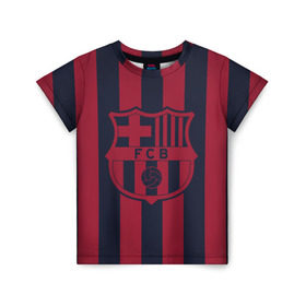 Детская футболка 3D с принтом Barselona 18 в Тюмени, 100% гипоаллергенный полиэфир | прямой крой, круглый вырез горловины, длина до линии бедер, чуть спущенное плечо, ткань немного тянется | barselona | champions | league | lionel | messi | spain | барселона | испания | месси
