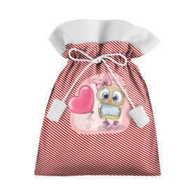 Подарочный 3D мешок с принтом Совушка девочка в Тюмени, 100% полиэстер | Размер: 29*39 см | heart | love forever | pattern | texture | valentines day | детский | животные | забавные | любовь | милые | сердечки | сердце | текстуры