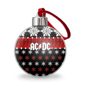Ёлочный шар с принтом Праздничный AC/DC в Тюмени, Пластик | Диаметр: 77 мм | ac dc | acdc | for those about to ro | австралийская | ангус янг | блюз рок | головы | группа | знак | красный | крис слэйд | музыканты | надпись | новогодний | новый год | певцы | праздник | рождество | рок | рок н ролл
