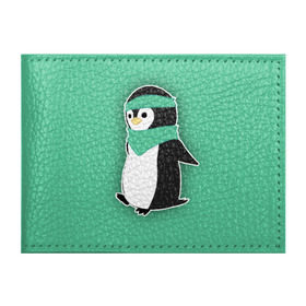 Обложка для студенческого билета с принтом Penguin green в Тюмени, натуральная кожа | Размер: 11*8 см; Печать на всей внешней стороне | cartoon | green | penguin | зеленый | милый | мультик | мультфильм | пингвин | рисунок