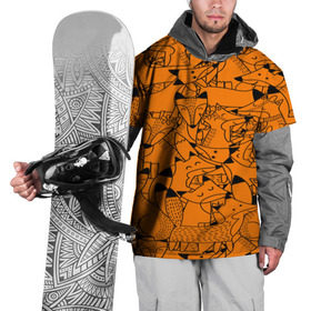 Накидка на куртку 3D с принтом Лисички в Тюмени, 100% полиэстер |  | Тематика изображения на принте: fox | лиса | лисички | рыжая лиса | фокс