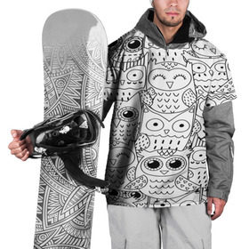 Накидка на куртку 3D с принтом Совушки pattern в Тюмени, 100% полиэстер |  | bird | owl | животные | ночные птицы | птицы | совы