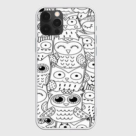 Чехол для iPhone 12 Pro Max с принтом Совушки pattern в Тюмени, Силикон |  | Тематика изображения на принте: bird | owl | животные | ночные птицы | птицы | совы