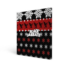 Холст квадратный с принтом Праздничный Black Sabbath в Тюмени, 100% ПВХ |  | black sabbath | группа | новогодний | новый год | рождество | свитер | снежинки | хард рок | хеви метал