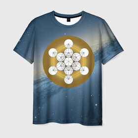 Мужская футболка 3D с принтом Куб метатрона в Тюмени, 100% полиэфир | прямой крой, круглый вырез горловины, длина до линии бедер | архангел | геометрия пространства | древо жизни | куб метатрона | мельхиседек | меркаба | мудрость | сакральная геометрия | цветок жизни