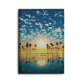Обложка для автодокументов с принтом Туристический Рай в Тюмени, натуральная кожа |  размер 19,9*13 см; внутри 4 больших “конверта” для документов и один маленький отдел — туда идеально встанут права | блик | вода | волна | восход | закат | море | небо | облако | отблеск | отпуск | отражение | пальма | солнце | турист