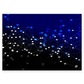 Поздравительная открытка с принтом Молекулярный в Тюмени, 100% бумага | плотность бумаги 280 г/м2, матовая, на обратной стороне линовка и место для марки
 | abstraction | internet | абстракция | молекула | текстура | технологии | узоры | форма | фрактал | цвет