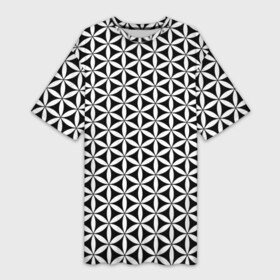 Платье-футболка 3D с принтом Цветок Жизни в Тюмени,  |  | геометрия пространства | герметизм | древо жизни | друнвало мельхиседек | куб метатрона | мудрость | сакральная геометрия | семя жизни | ткань пространства | цветок жизни