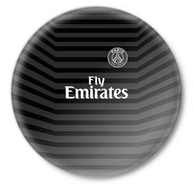 Значок с принтом PSG 2018 Original #4 в Тюмени,  металл | круглая форма, металлическая застежка в виде булавки | fc | fly emirates | paris | psg | лого | париж | псж | спорт | спортивные | фк | футбольный клуб