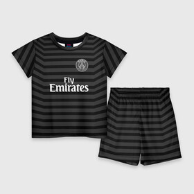 Детский костюм с шортами 3D с принтом PSG 2018 Original 4 в Тюмени,  |  | fc | fly emirates | paris | psg | лого | париж | псж | спорт | спортивные | фк | футбольный клуб