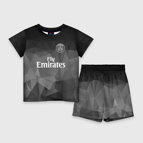 Детский костюм с шортами 3D с принтом PSG 2018 Original 5 в Тюмени,  |  | fc | fly emirates | paris | psg | лого | париж | псж | спорт | спортивные | фк | футбольный клуб
