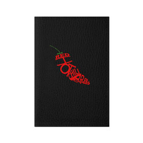 Обложка для паспорта матовая кожа с принтом Red Hot Chili Peppers в Тюмени, натуральная матовая кожа | размер 19,3 х 13,7 см; прозрачные пластиковые крепления | Тематика изображения на принте: музыка | овощ | острый | пеперс | перчик | ред | рок | хот | чили