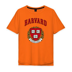 Мужская футболка хлопок Oversize с принтом Harvard university в Тюмени, 100% хлопок | свободный крой, круглый ворот, “спинка” длиннее передней части | Тематика изображения на принте: вуз | гарвард | герб | лига плюща | массачусетс | престижный | сша | университет