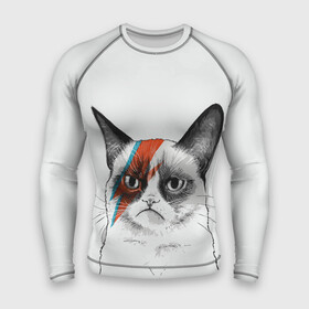 Мужской рашгард 3D с принтом Grumpy cat (David Bowie) в Тюмени,  |  | бодиарт | грумпи | дэвид боуи | злой кот | интернет | котей | котик | кошка | мем | мемас | мемчик. | молния на лице | рисунок на лице | сердитый
