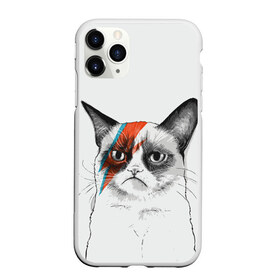 Чехол для iPhone 11 Pro матовый с принтом Grumpy cat (David Bowie) в Тюмени, Силикон |  | бодиарт | грумпи | дэвид боуи | злой кот | интернет | котей | котик | кошка | мем | мемас | мемчик. | молния на лице | рисунок на лице | сердитый