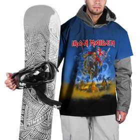 Накидка на куртку 3D с принтом Iron Maiden в Тюмени, 100% полиэстер |  | Тематика изображения на принте: iron maiden | адриан смит | айрон мейден | гроза | группа | дэйв мюррей | железная дева | ирон майден | метал | мрачный | музыка | песни | рок | стив харрис | тяжелый | флаг | хеви | хевиметал