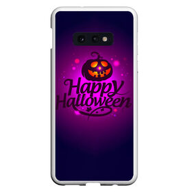 Чехол для Samsung S10E с принтом Happy Halloween в Тюмени, Силикон | Область печати: задняя сторона чехла, без боковых панелей | halloween | тыква | хэллоуин