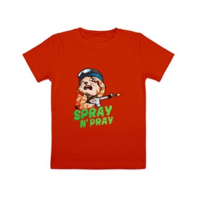 Детская футболка хлопок с принтом Spray N` Pray (CS:GO) в Тюмени, 100% хлопок | круглый вырез горловины, полуприлегающий силуэт, длина до линии бедер | 