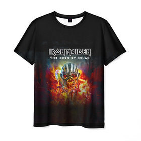 Мужская футболка 3D с принтом Iron Maiden в Тюмени, 100% полиэфир | прямой крой, круглый вырез горловины, длина до линии бедер | iron maiden | адриан смит | айрон мейден | группа | дэйв мюррей | железная дева | индеец | ирон майден | метал | мрачный | музыка | огонь | песни | рок | стив харрис | тяжелый | хеви | хевиметал