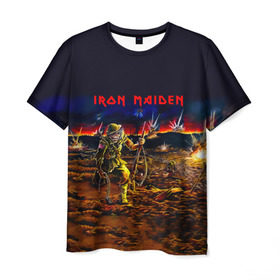 Мужская футболка 3D с принтом Боец Iron Maiden в Тюмени, 100% полиэфир | прямой крой, круглый вырез горловины, длина до линии бедер | iron maiden | адриан смит | айрон мейден | война | группа | дэйв мюррей | железная дева | ирон майден | метал | мрачный | музыка | песни | рок | солдат | стив харрис | тяжелый | хеви | хевиметал